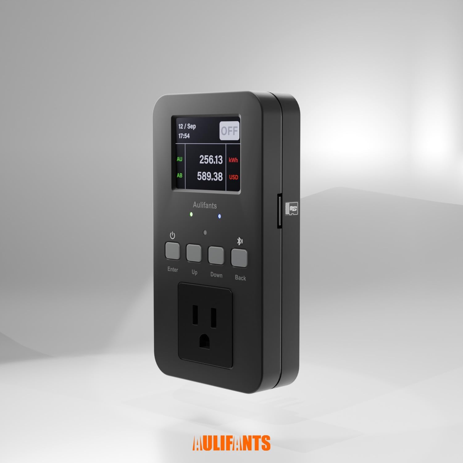 25A Heavy Duty Smart Plug Sockets Outlet with Energy Monitor, Voice Remote Control via WiFi, SD Card Storage, Overload Voltage Protection