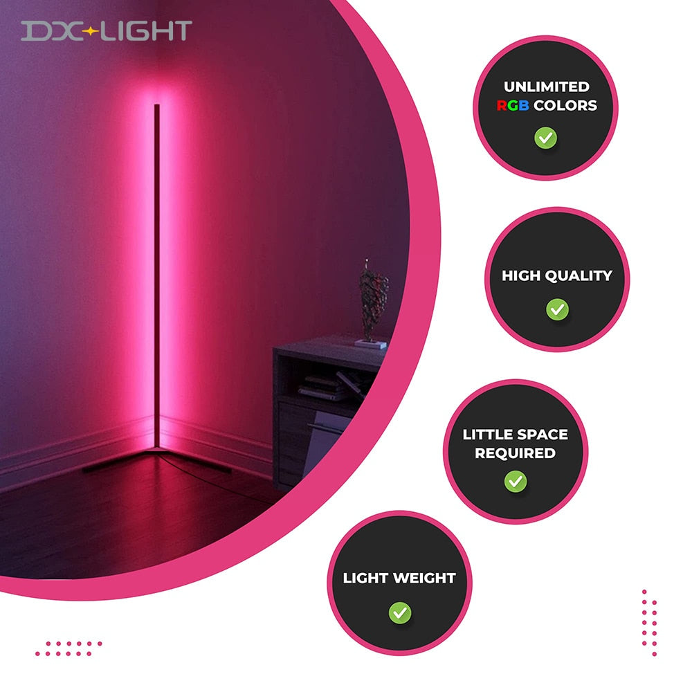 Modern NEW Alexa RGB Remote APP Control LED Floor Lamp standing lamps for  living room Minimalist Vertical Corner lamps