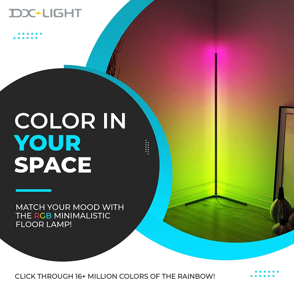 RGB LED Floor Lamp Living room Corner Lamp Smart APP Remote Control Modern Atmospheric Standing Stand Light Christmas Decor